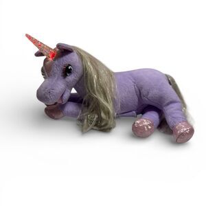 2002 Mattel Barbie Swan Lake Lila Talking Unicorn Plush Toy Light Up Musical